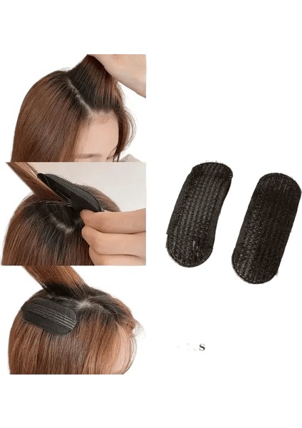 Görünmez Kaık Sünger Saç Klipsi Ön Saç Çizgisi Hacim Taban Puf Yastık Saç Klipsleri Stil Aracı Kadınlar Accessorycolor: Siyah 2pcs 6.8x2.5cm (Yurt Dışından)