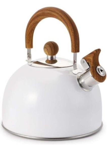 Beyaz Paslanmaz Çelik Demlik, Zarif ve Dayanıklı, 3L Hacim