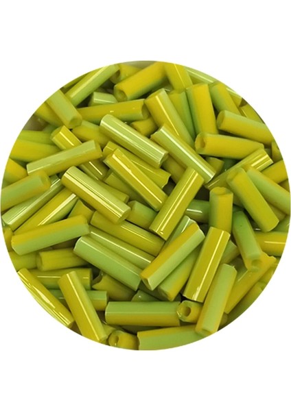 Uzun Boru Kesme Boncuk Çap 2mm Uzunluk 10 mm - 60 Gram - Yeşil - BNC282