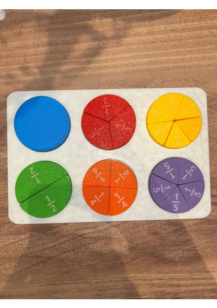 Kesirler Eğitici Puzzle 🧩 – 3D Baskı Rengarenk Fraction Oyunu 🌈 | Montessori Matematik Seti 📚 fiyatları