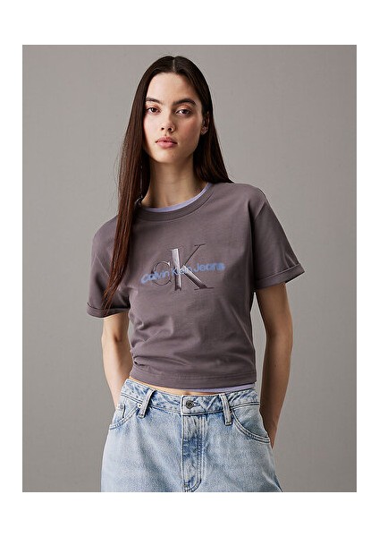 Ss Lıquıd Ck Cropped Tee