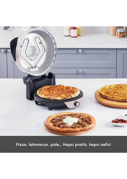 Gastro 10 in 1 Pizza Lahmacun ve Tandır Ekmeği Makinesi Biodiamond Rosegold