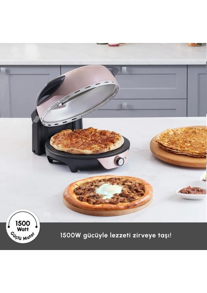Gastro 10 in 1 Pizza Lahmacun ve Tandır Ekmeği Makinesi Biodiamond Rosegold