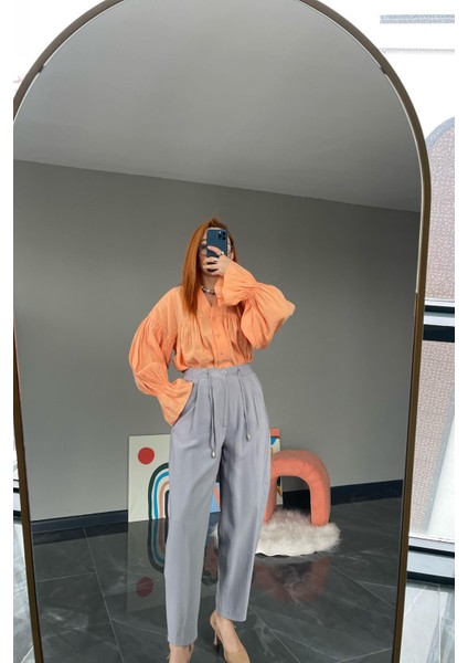 Çift Pensli Pantolon Gri fırsatları