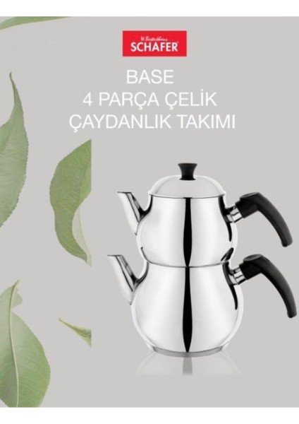 4 Prç. Paslanmaz Çelik Çaydanlık Takımı, Şık ve Dayanıklı, 3L Gümüş Renk