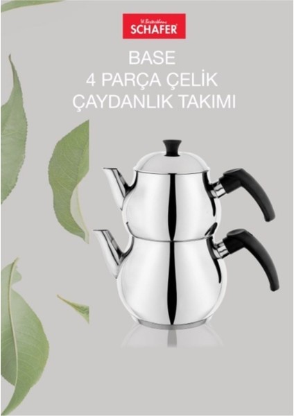 4 Prç. Paslanmaz Çelik Çaydanlık Takımı, Şık ve Dayanıklı, 3L Gümüş Renk