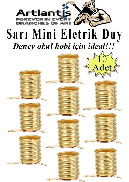 Altı Sarı Mini Duy 10 Adet Deney Duyu Proje Için Küçük Ampul Yuvası Minyonet Duy Okul Sınıf Elektrik Devre Deney Duyusu
