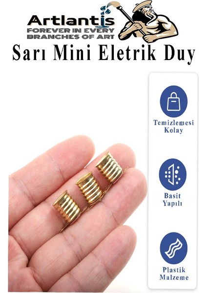 Altı Sarı Mini Duy 10 Adet Deney Duyu Proje Için Küçük Ampul Yuvası Minyonet Duy Okul Sınıf Elektrik Devre Deney Duyusu