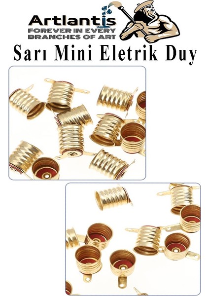 Altı Sarı Mini Duy 10 Adet Deney Duyu Proje Için Küçük Ampul Yuvası Minyonet Duy Okul Sınıf Elektrik Devre Deney Duyusu