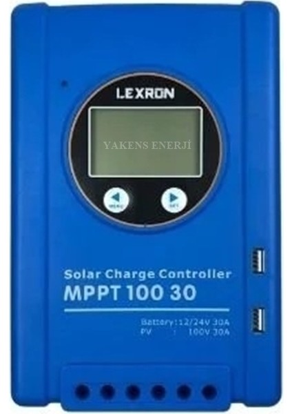 30 Amper Mppt 12/24V Solar Şarj Cihazı 30A 12/24 Volt Mppt Regülatör Mavi Kasa Lexron