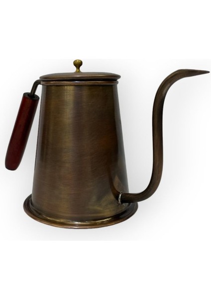 El İşçiliği Bakır Kahve Demliği, Şık ve Zarif, 500 ml, Kahverengi