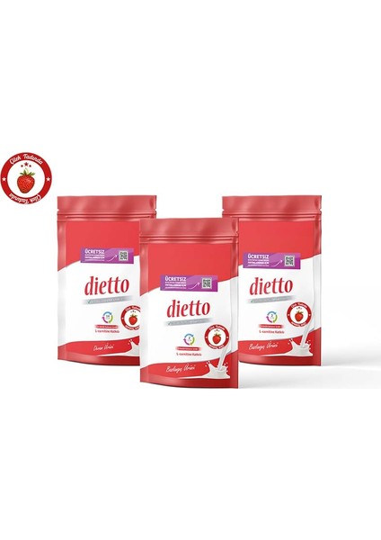 2 Adet Dietto 30 Günlük Çilek Aromalı Set