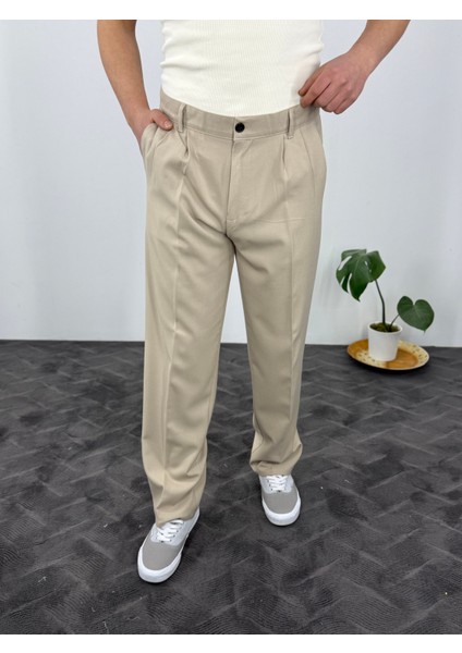 Baggy Kalıp Pile Detaylı Pantolon
