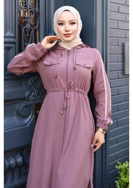 Beli Bağcıklı Kapşonlu Takım Gül Kurusu 19241 fiyatları