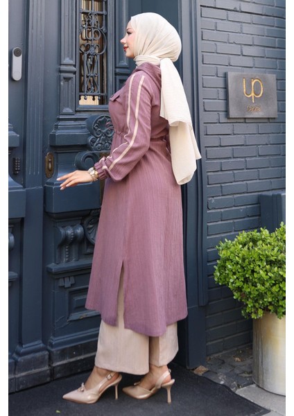 Beli Bağcıklı Kapşonlu Takım Gül Kurusu 19241 fırsatları