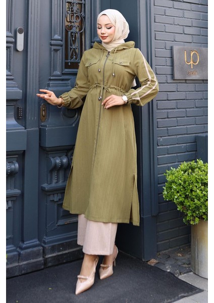 Beli Bağcıklı Kapşonlu Takım Haki 19241 modelleri