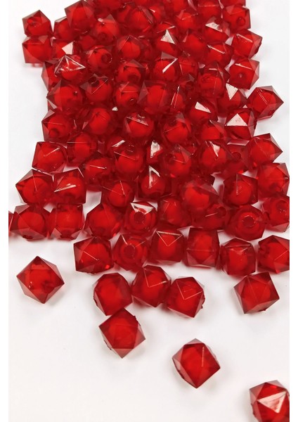 Küp Boncuk Içten Boncuklu Bileklik Çanta Boncuğu 10 mm 50 gr Kırmızı - BNC448 fiyatları