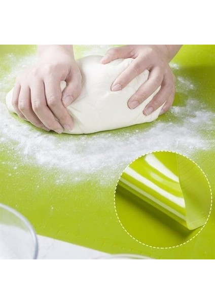 Buffer® 40*50 cm Silikon Ölçekli Kullanımı Kolay Hamur Açma Matı Ekmek Mantı Makarna Hamuru Yoğurma