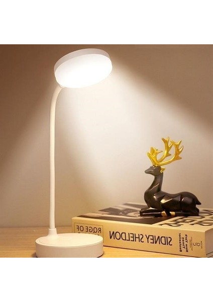 ® Yuvarlak Usbli Dokunmatik 3 Kademeli 360 Derece Özel Göz Korumalı LED Lityum Masa Lambası