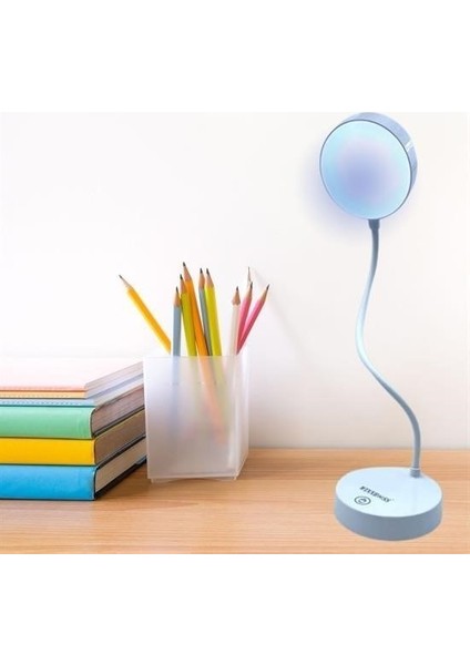® Yuvarlak Usbli Dokunmatik 3 Kademeli 360 Derece Özel Göz Korumalı LED Lityum Masa Lambası