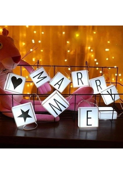 Buffer® 10LU Lightbox Işıklı Harf Mesaj Panosu Dekoratif Harf Işık Zinciri