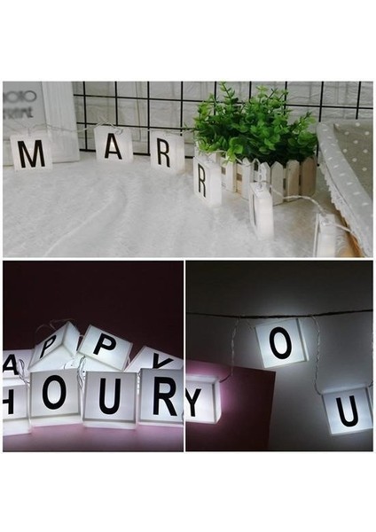 Buffer® 10LU Lightbox Işıklı Harf Mesaj Panosu Dekoratif Harf Işık Zinciri