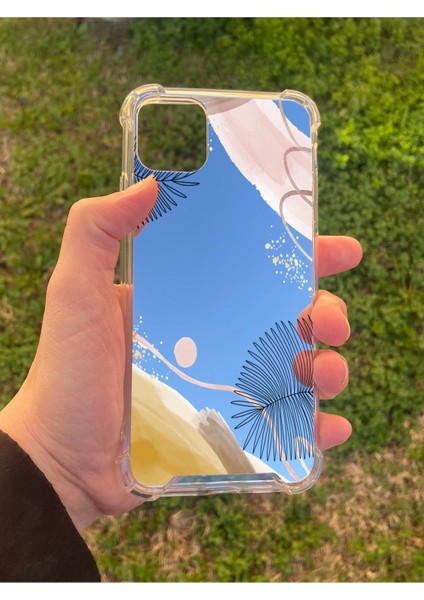 Apple iPhone 11 Pro Max Uyumlu Aynalı Karışık Desenli Darbe Kamera Korumalı Silikon Telefon Kılıfı