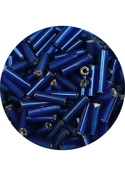 Uzun Boru Kesme Boncuk Çap 2mm Uzunluk 10 mm - 60 gr - Lacivert - BNC272