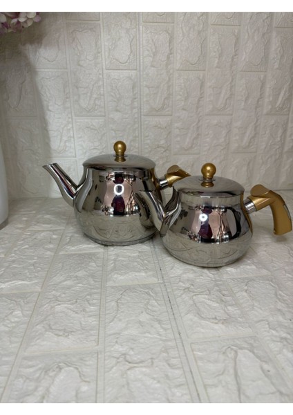 Paslanmaz çelik çaydanlık takımı, şık ve dayanıklı tasarım, 2-2.99 L beyaz renk fiyatları