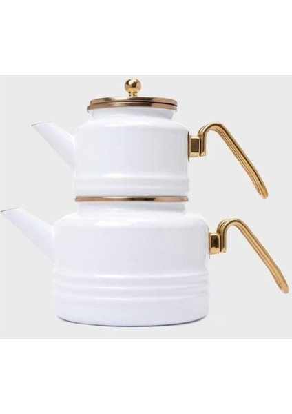 Beyaz Emaye Çaydanlık Takımı, şık ve dayanıklı mutfak aksesuarı fırsatları