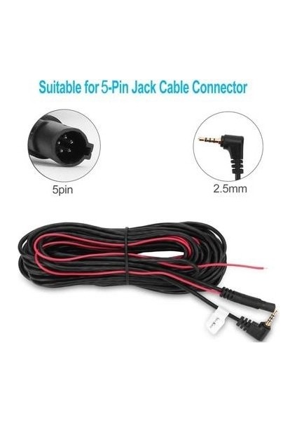 5 Pin 5 Metre 2.5 mm Araç Geri Görüş Kamera Kablosu 5 Pin 2.5 mm Araç Kamera Kablosu fiyatları