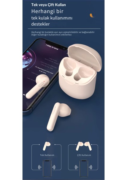 FR-05 Android Ios Uyumlu Yüksek Ses Kalitesi Universal Çift Mikrofonlu Kulak Içi Bluetooth Kulaklık