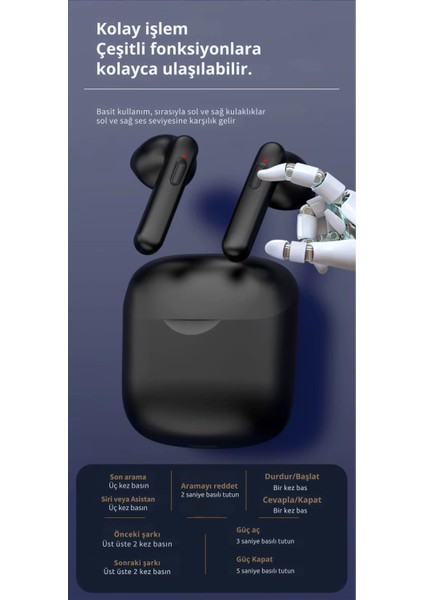 FR-05 Android Ios Uyumlu Yüksek Ses Kalitesi Universal Çift Mikrofonlu Kulak Içi Bluetooth Kulaklık