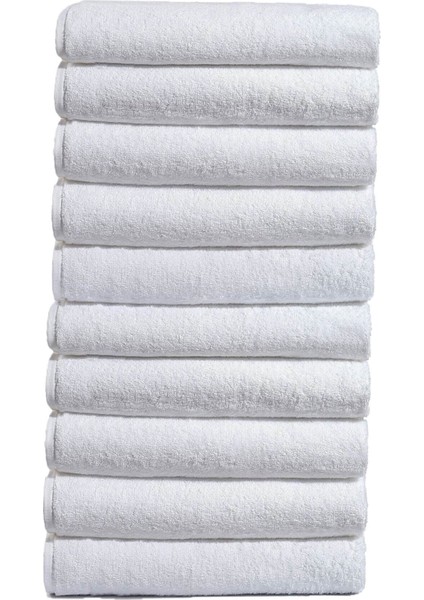 10 Lu El Yüz Otel Havlusu 50 x 90 cm Beyaz 20/2 Ring 250 gr