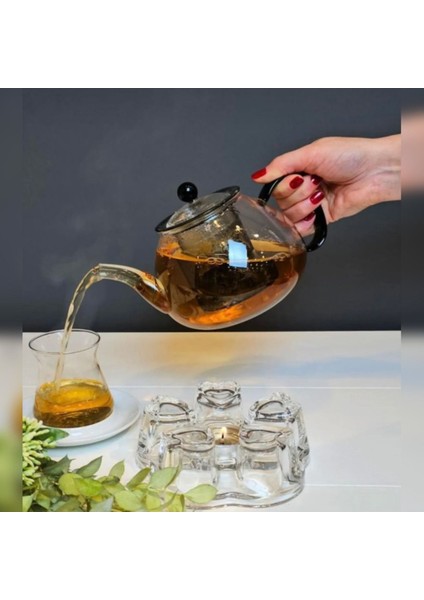 Isıya Dayanıklı Cam Demlik ve Isıtıcı Seti, Süzgeçli, Şık ve Kullanışlı, 420 ml fiyatları