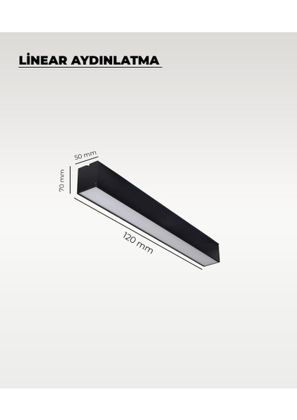 120 cm Siyah Metal Kasa Lineer Aydınlatma 6500K (Beyaz Işık) fiyatları