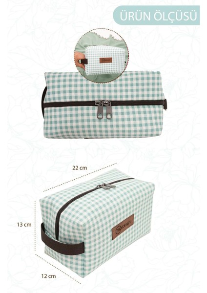 Bebek Bakım Çantası Organizeri, Islak/kuru, Kirli/temiz Çamaşır, Bebek Bezi Çantası, Gingham Serisi