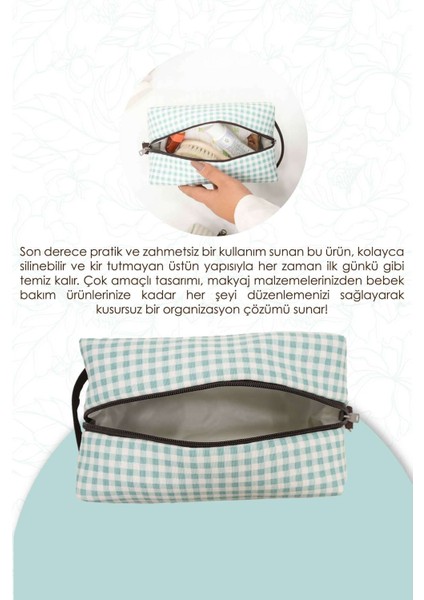 Bebek Bakım Çantası Organizeri, Islak/kuru, Kirli/temiz Çamaşır, Bebek Bezi Çantası, Gingham Serisi