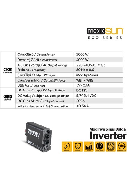 12V 2000W Modifiye Inverter indirimleri