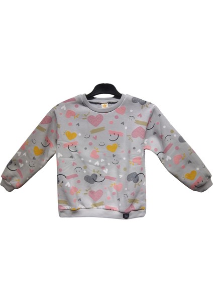 Kalp Baskılı Sweatshırt