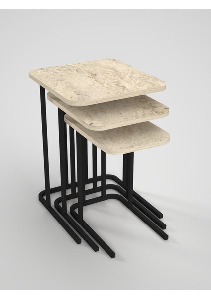 C Model Metal Ayaklı Zigon Sehpa