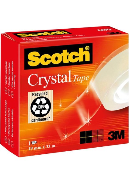 Scotch 600 Kristal Bant 19 mm x 33 M