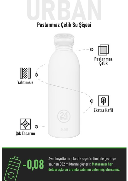 Urban Bottle Hot Red Paslanmaz Çelik Su Şişesi 1000 ml