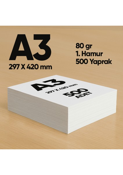 Informal Fotokopi Kağıdı Premium Kalite A3 80 gr 500 Yaprak 1. Hamur