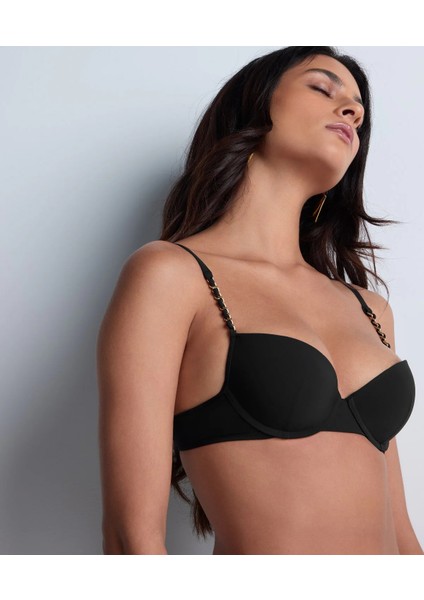 Sparkling Treasure Push-Up Bikini Üstü, Altın Zincirli, Kalıplı, Ayarlanabilir Askılı modelleri