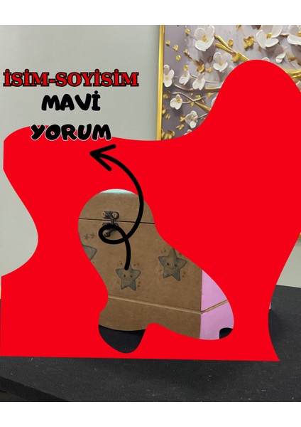 Kişiye Özel Aile Anı Sandığı 22X22X10 Sekizgen Ham Mdf ve Ahşap Boyama
