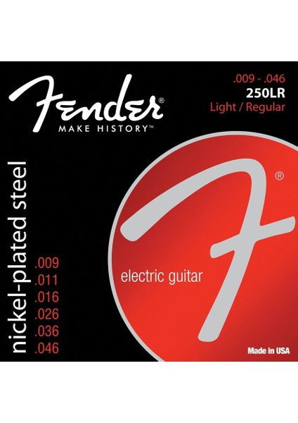 Fender Super 250 Nickel Plated Steel Ball End 250LR .009-.046 Elektro Gitar Teli