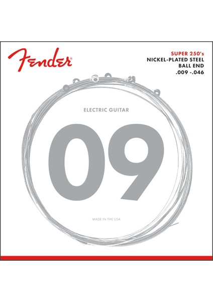 Fender Super 250 Nickel Plated Steel Ball End 250LR .009-.046 Elektro Gitar Teli fiyatları