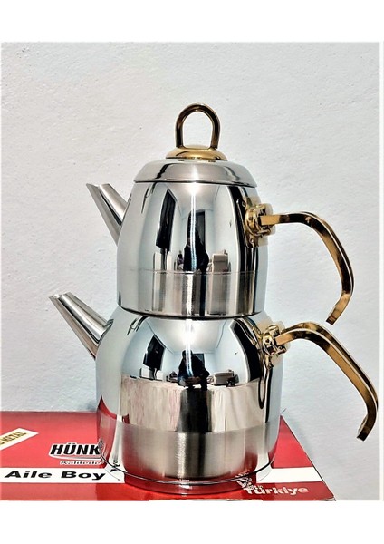 Altın Renk Mini Paslanmaz Çelik Çaydanlık, Şık ve Dayanıklı Ev Kullanımı