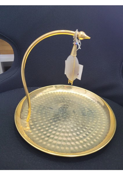 23X23X25CM Gold Renk Metal Tepsi